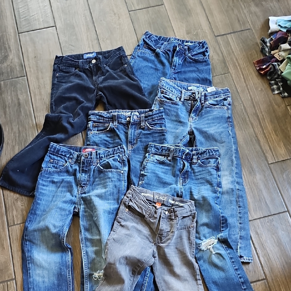 Lot of Mixed Kids' Jeans - Blue and Gray Denim Size 6 Boys